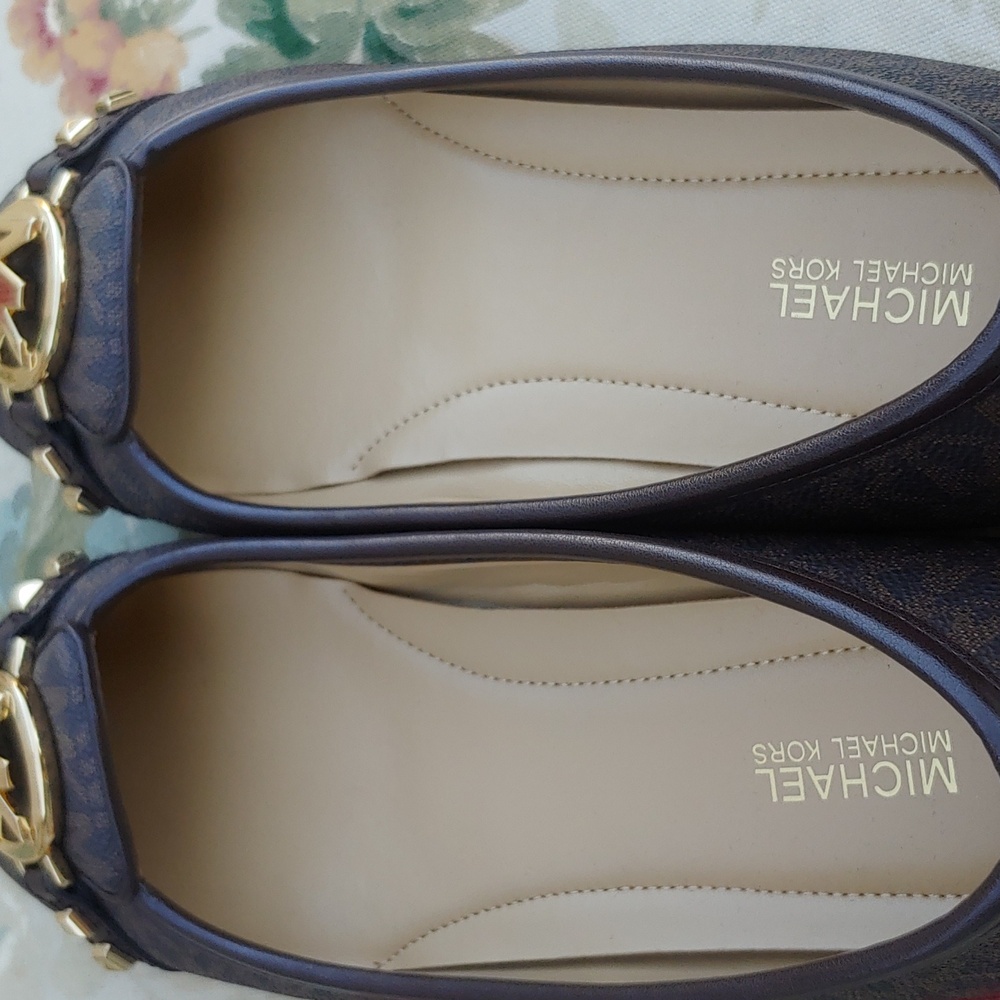 Michael Kors Fulton Studded Mocassin Flats in Brown with MK Logo Women's 7.5 - Picture 9 of 17